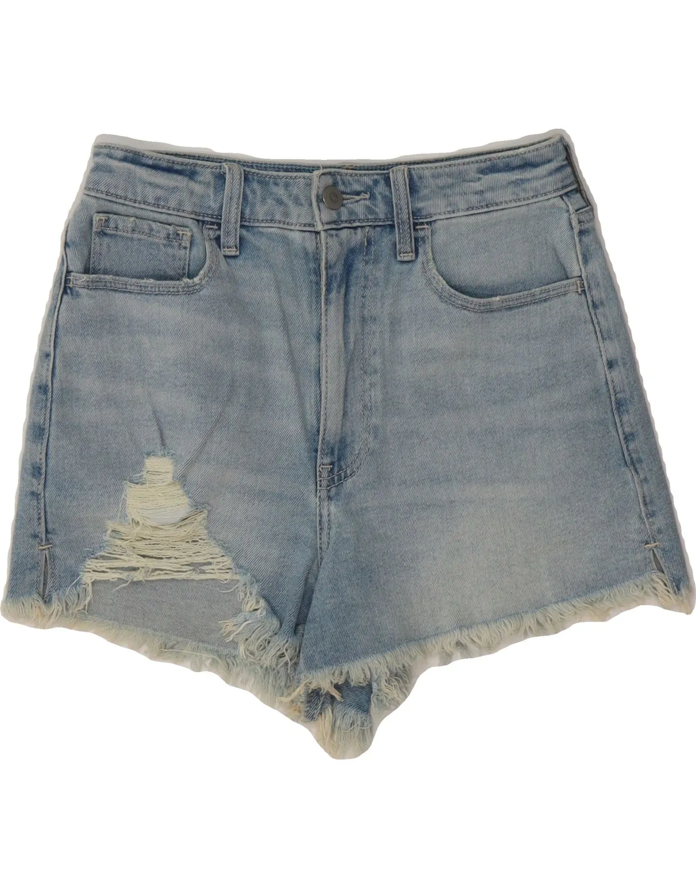 Chill Comfort Design HOLLISTER Womens Mom Distressed Denim Hot Pants W26 Small Blue Cotton