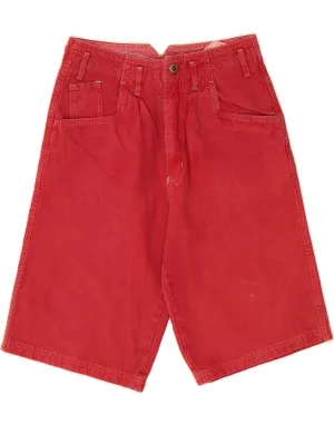 KENNY Womens High Waist Denim Shorts W29 Medium Red Cotton Holiday Wear Cotton shorts