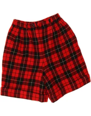 Walk Easy healthcare industry PENDLETON Womens High Waist Chino Shorts US 2 XS W24  Red Plaid Wool