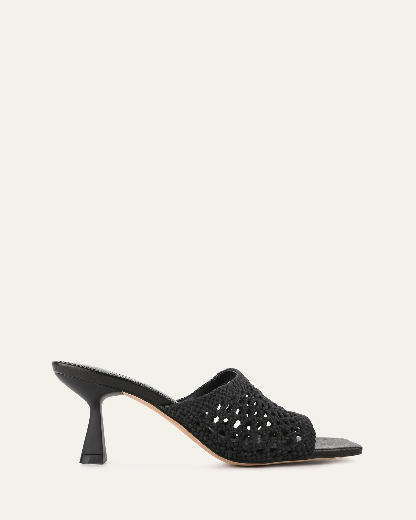 Soft Material JORDYN MID HEEL SANDALS BLACK TEXTILE