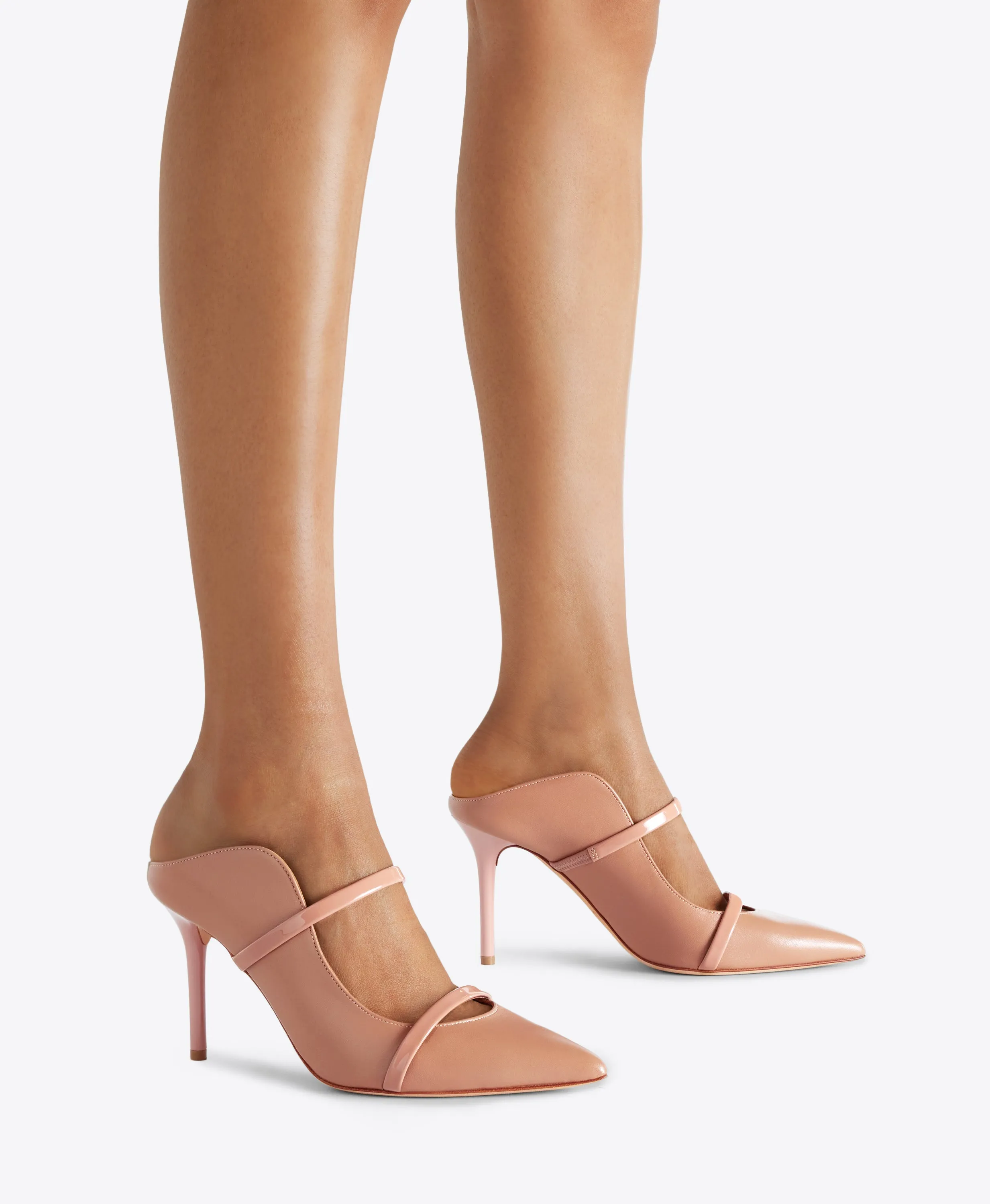 Maureen 100 Blush Leather Mules Dressy Stilettos