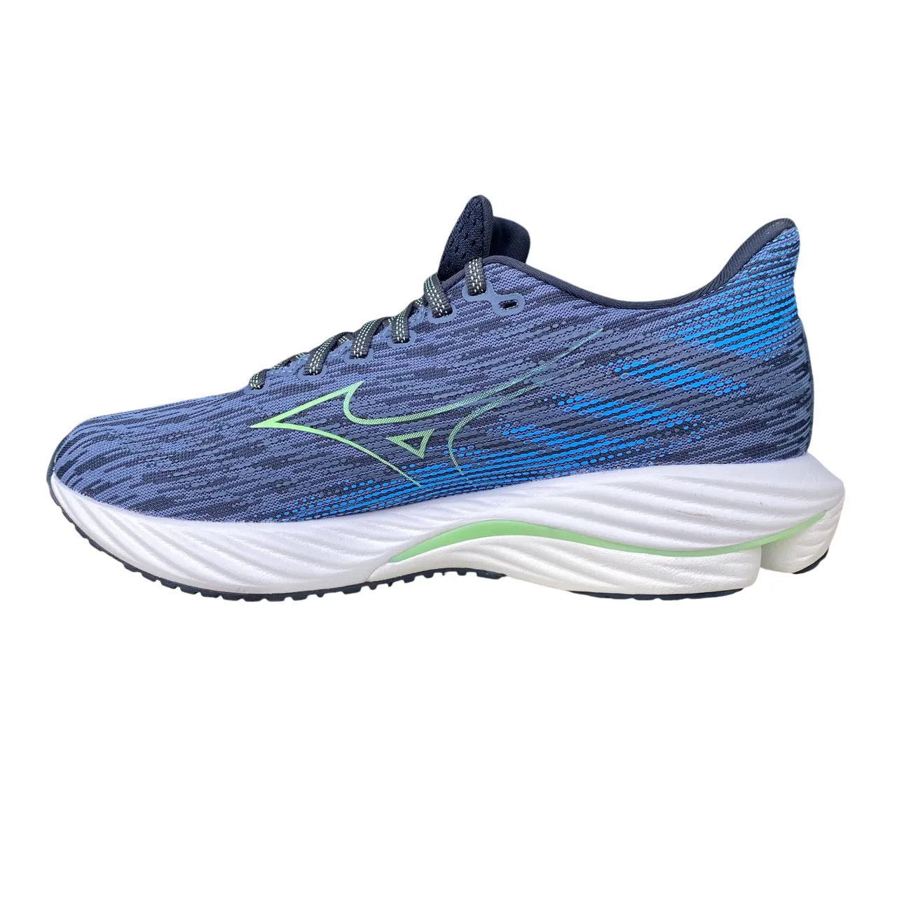 Mizuno scarpa da corsa da uomo Wave Rider 28 J1GC240351 indaco-menta-blu Micro Grooves