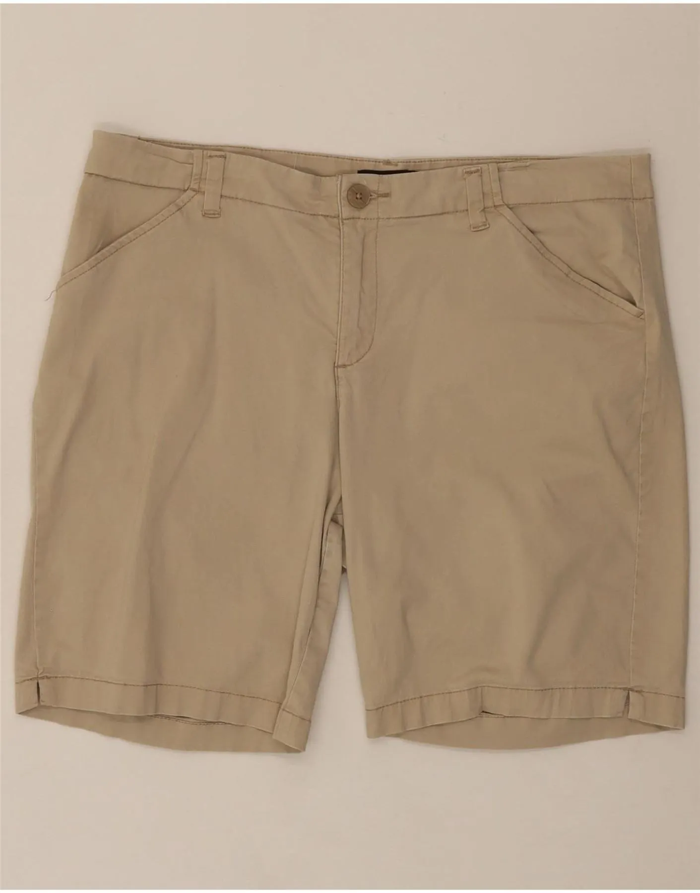 LEE Womens Mid Rise Regular Fit Chino Shorts US 16 2XL W38  Beige Cotton Game Day