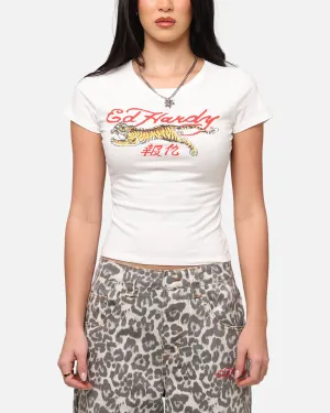 Ed Hardy Women's Tiger Baby T-Shirt White hiking clothes