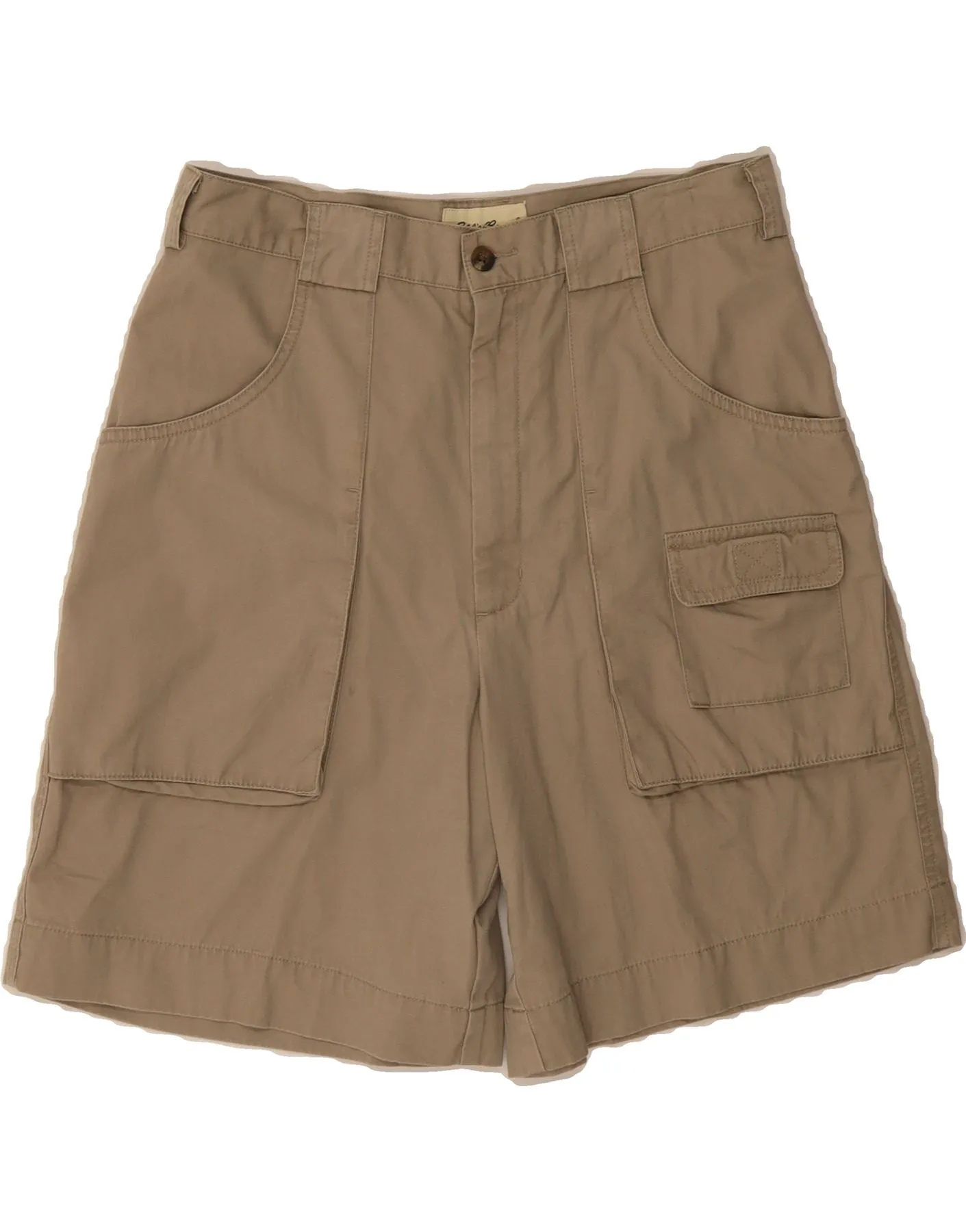 EDDIE BAUER Womens High Waist Cargo Shorts US 12 Large W30  Brown Cotton Comfort Movement