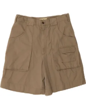 EDDIE BAUER Womens High Waist Cargo Shorts US 12 Large W30  Brown Cotton Comfort Movement