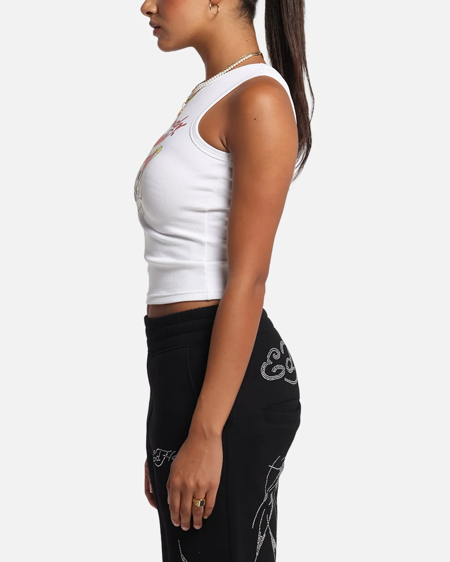 Ed Hardy Women's Love Kills Tank White Cool Layer Wear