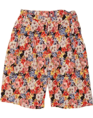 VINTAGE Womens High Waist Pegged Bermuda Shorts W27 Small Red Floral holiday apparel Outdoor Use