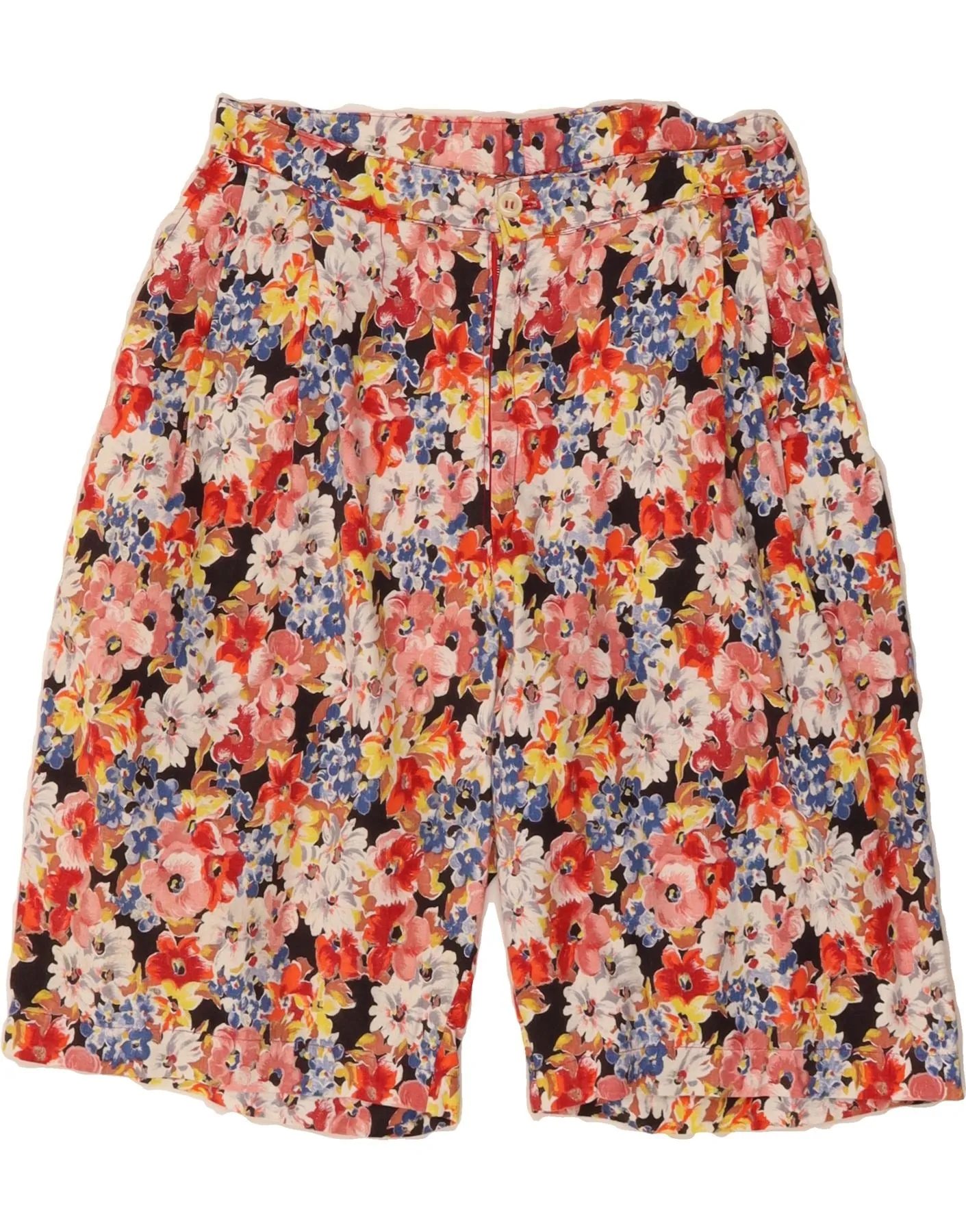 VINTAGE Womens High Waist Pegged Bermuda Shorts W27 Small Red Floral holiday apparel Outdoor Use