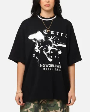 V neck elegance Carre Dice Club T-Shirt Black