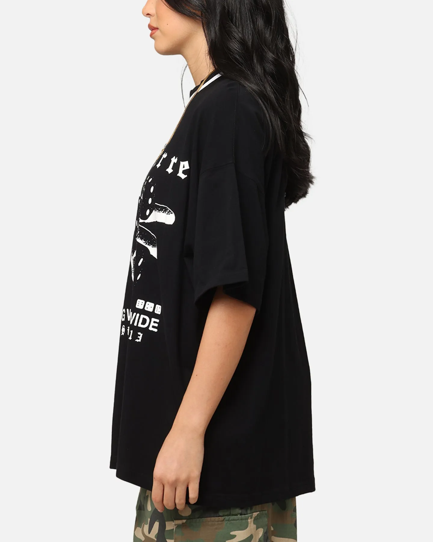 Durable Collar Construction outdoor concert Carre Dice Club T-Shirt Black
