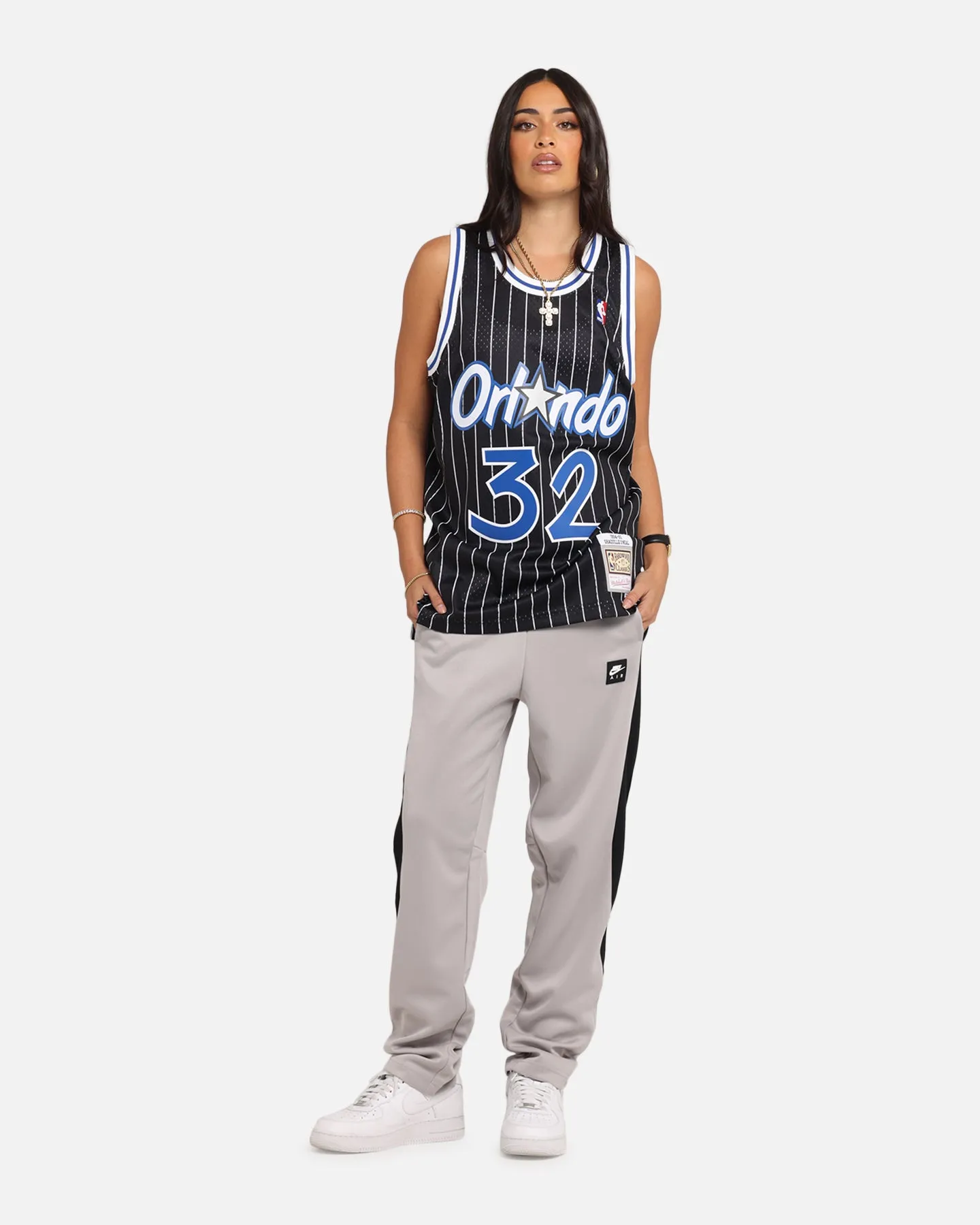 Mitchell & Ness Orlando Magic Shaquille O'Neal '94-'95 #32 Alternate Swingman Jersey Black/White windproof lining Fire - Resistant
