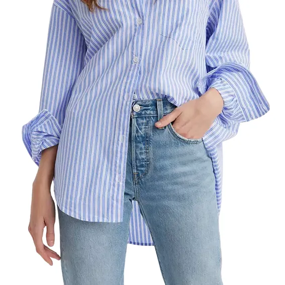 Acid Wash Effect Levi's pantalone jeans da donna Crop 501 A87460002 blu chiaro
