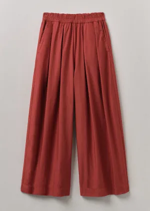 Pleated Cotton Poplin Pull On Pants | Brick NoBuckleDesign Universal Fit System