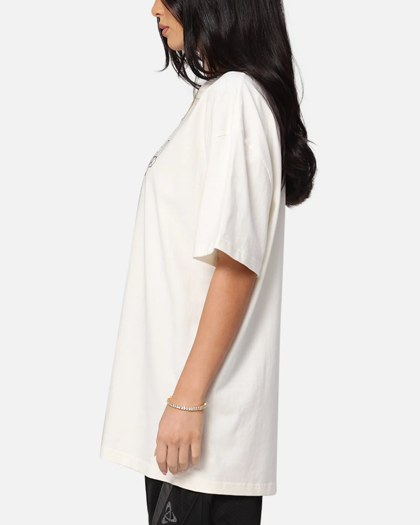 Minimal Outfit V neck style The Anti Order Dimension Boxy T-Shirt Off White