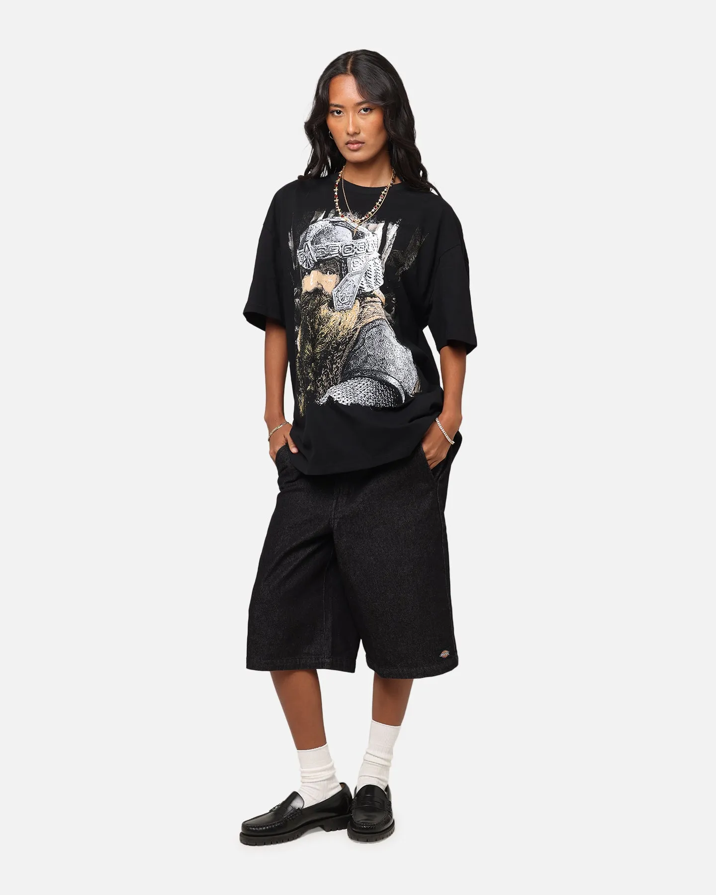 American Thrift X The Lord Of The Rings Gimli Heavy T-Shirt Black Breathable Material sports activity
