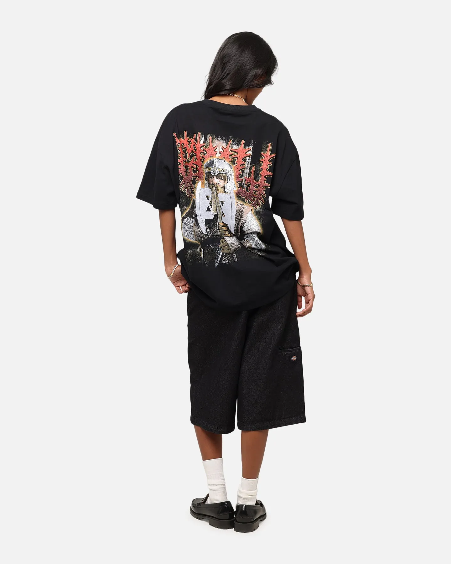 American Thrift X The Lord Of The Rings Gimli Heavy T-Shirt Black Active Lifestyle