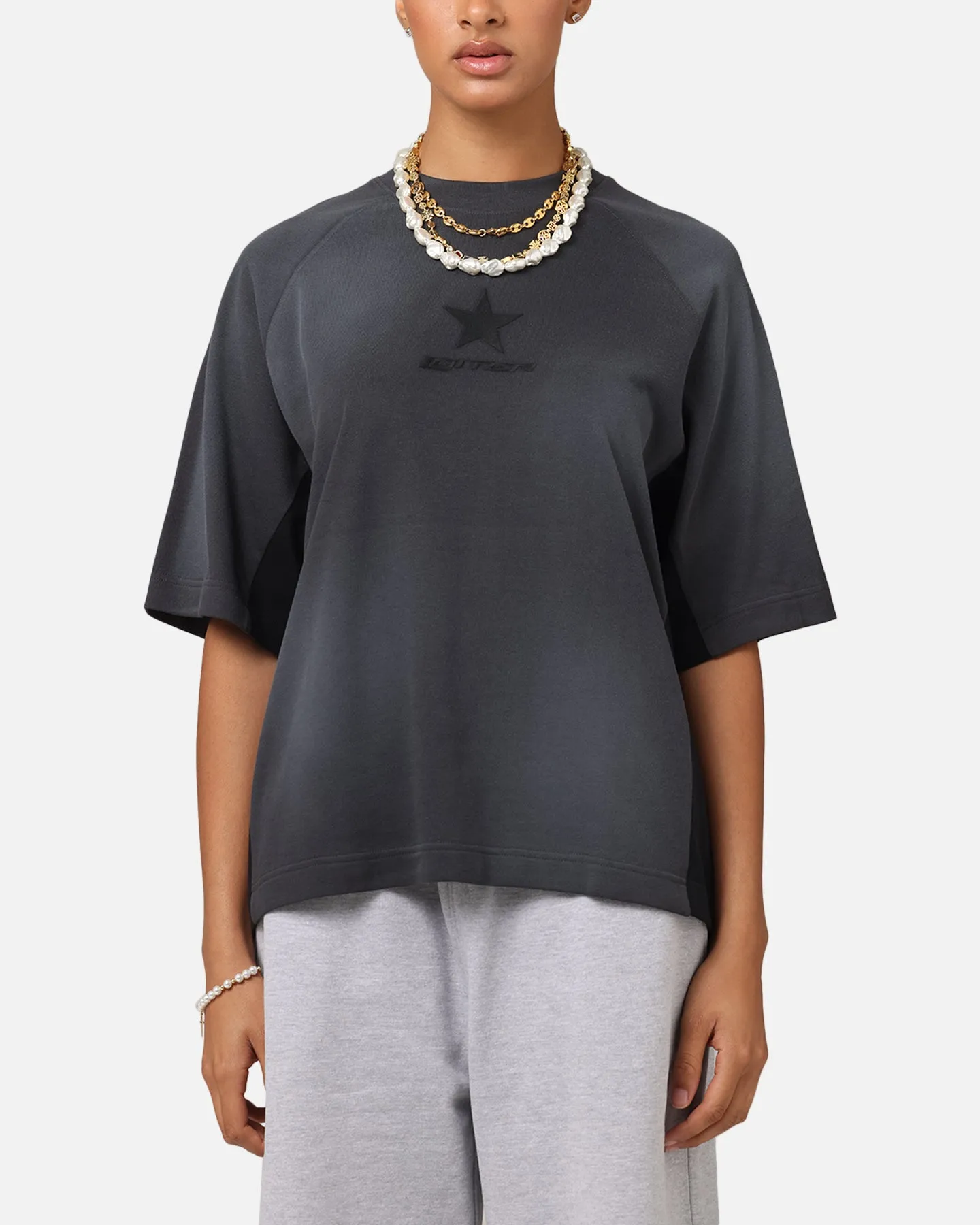 Loiter Daytona Panel T-Shirt Washed Black Halloween Chic Vibes
