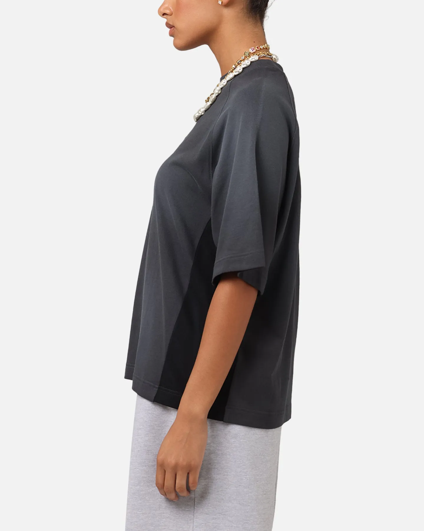 hypoallergenic Fashion Top Loiter Daytona Panel T-Shirt Washed Black