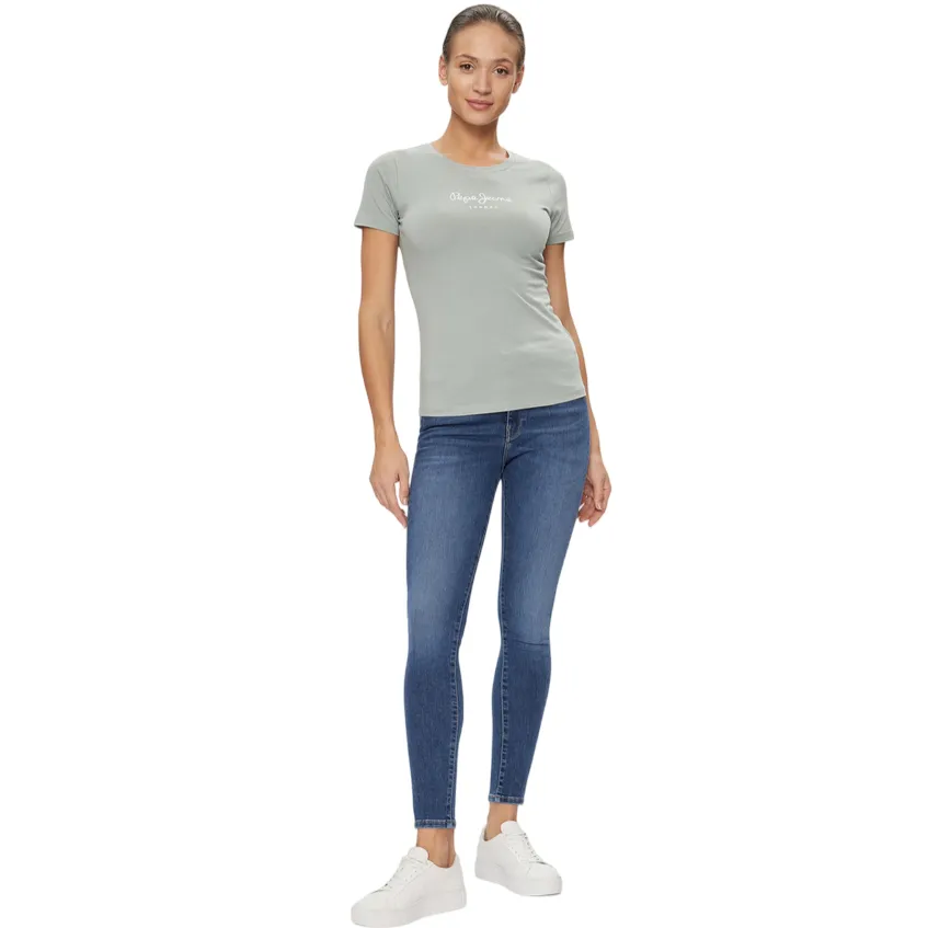 Flat Lock Stitching Pepe Jeans pantalone Skinny Jeans HW PL204584GX60 blu medio