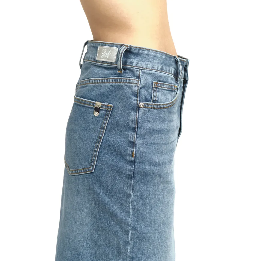 Quick Dry Fabric Griffai gonna lunguette in jeans da donna in tela comfort DGP6170 denim