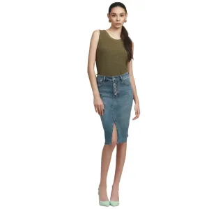 Griffai gonna lunguette in jeans da donna in tela comfort DGP6170 denim Minimal Wear High Quality Classic Wear Earthy