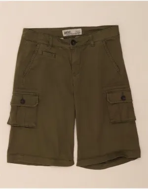 High Rise Waist RIFLE Womens Cargo Shorts W25 XS Khaki Cotton