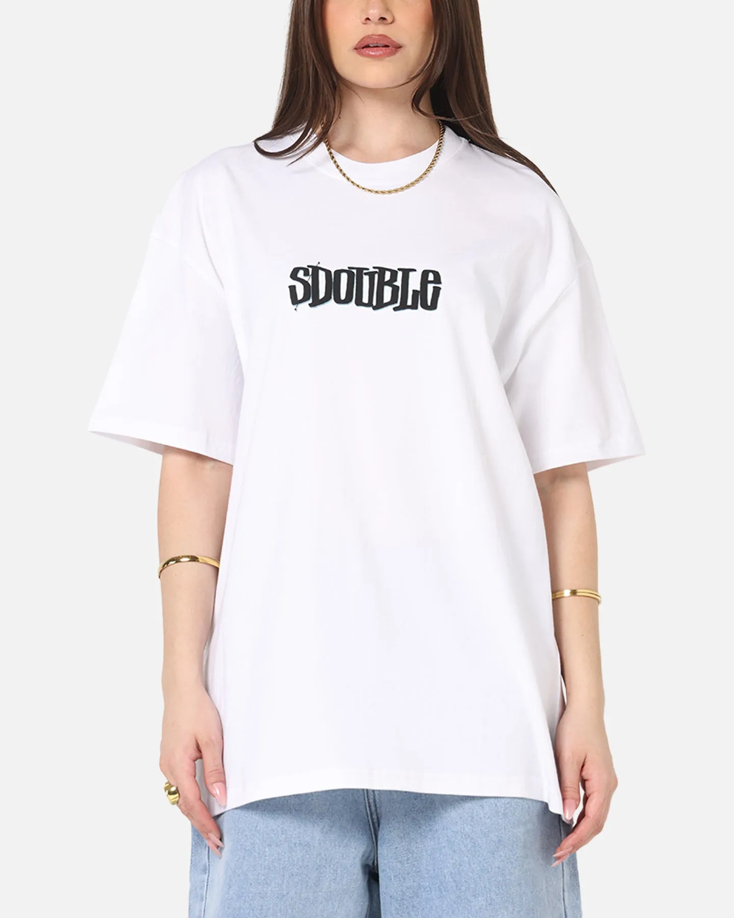 Casual Outfit LayeredHemDetails S Double Pintails T-Shirt White