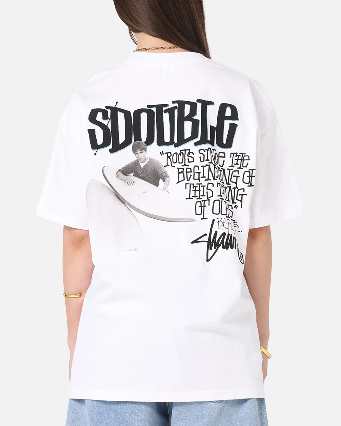 S Double Pintails T-Shirt White AdvancedMoistureManagement Versatile Wardrobe Piece
