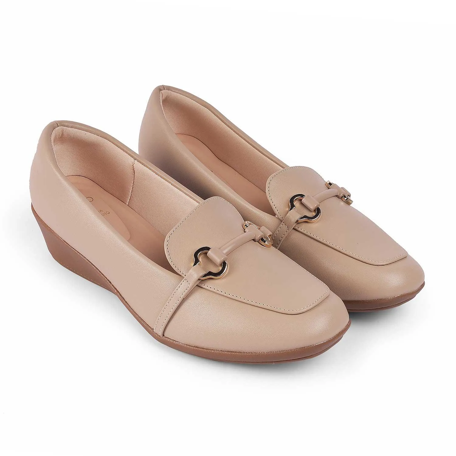 Tresmode Trevy Beige Women's Casual Sole Loafers Commute Easy Sole Free