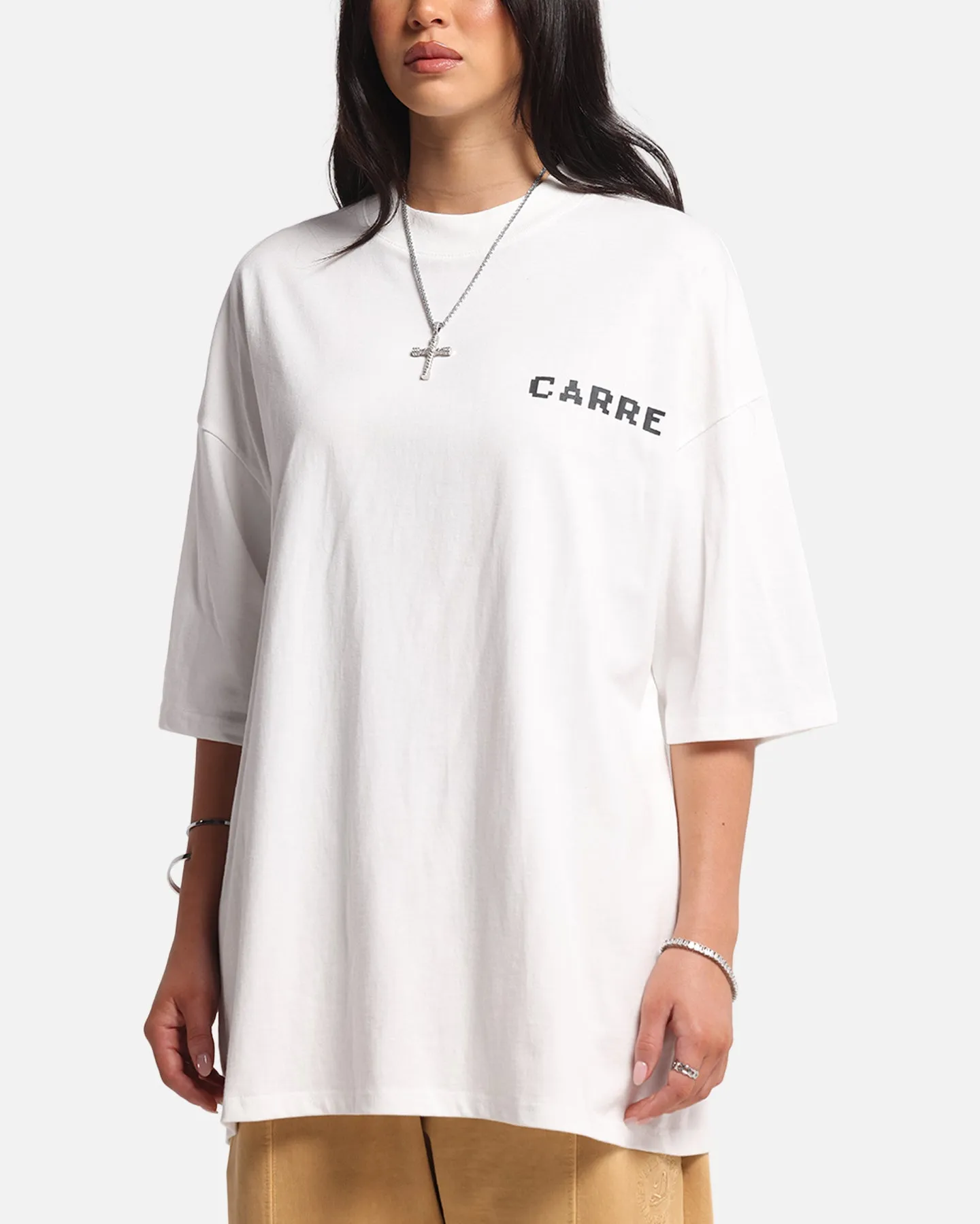Carre Level Up Mock Neck T-Shirt Off White Non Iron Fabric