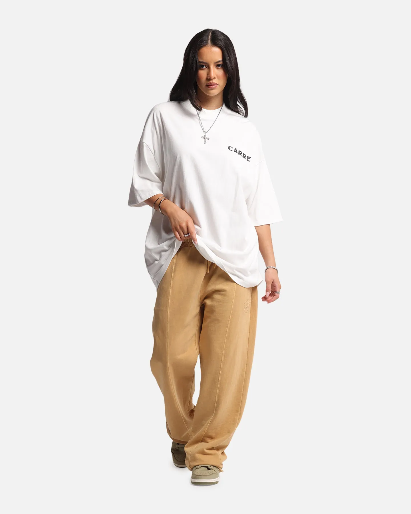 Lightweight Feel Trendy popularity Carre Level Up Mock Neck T-Shirt Off White