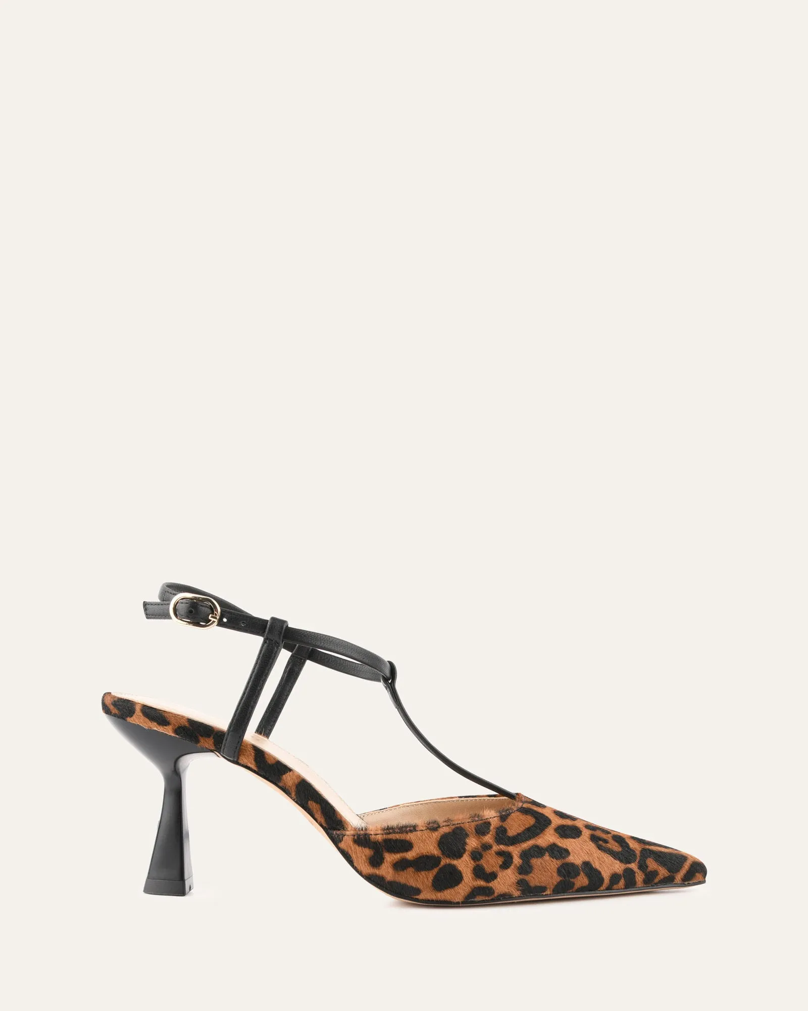 Floral Stilettos YULA MID HEELS LEOPARD HAIR ON LEATHER