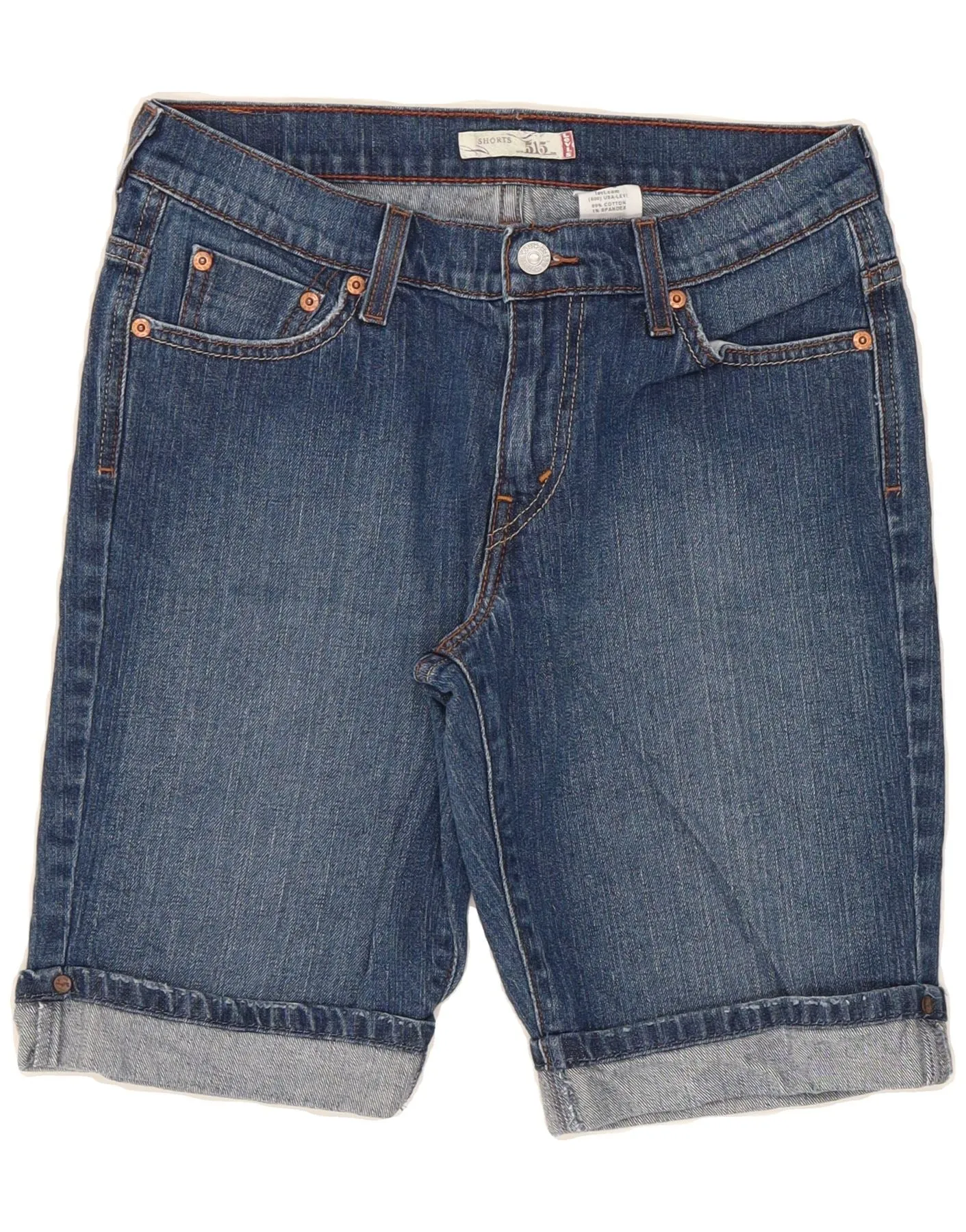 Performance Wear LEVI'S Womens 515 Denim Shorts US 6 Medium W28 Blue Cotton