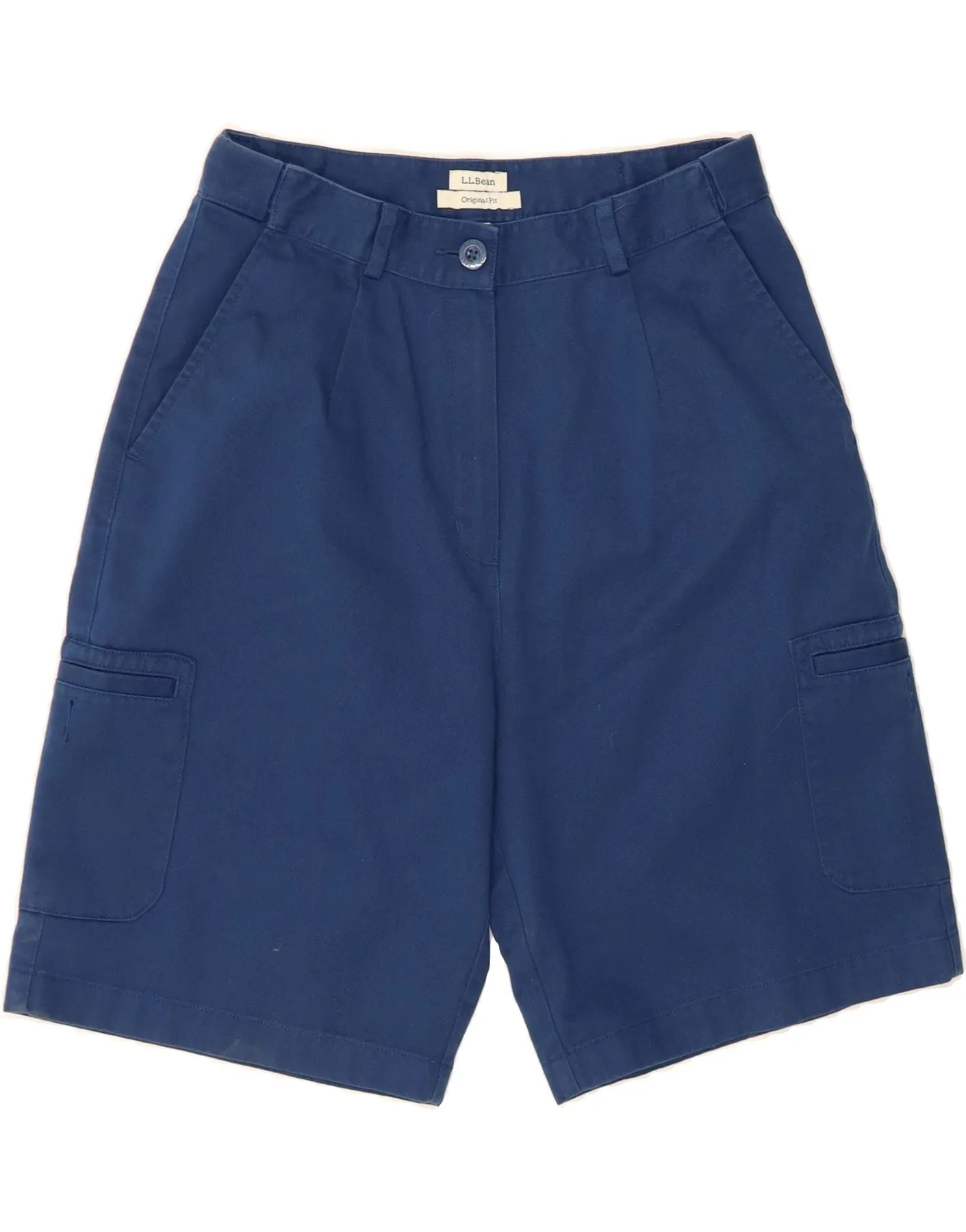 L.L.BEAN Womens High Waist Original Fit Cargo Shorts US 8 Medium W28  Blue Simple Fit