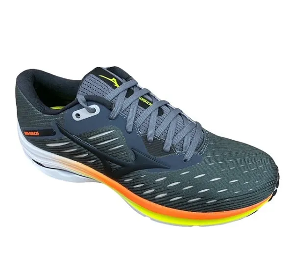 Mizuno scarpa da corsa da uomo Wave Rider 24 J1GC200316 grigio coccio arancione ECCO Biom wide shoes