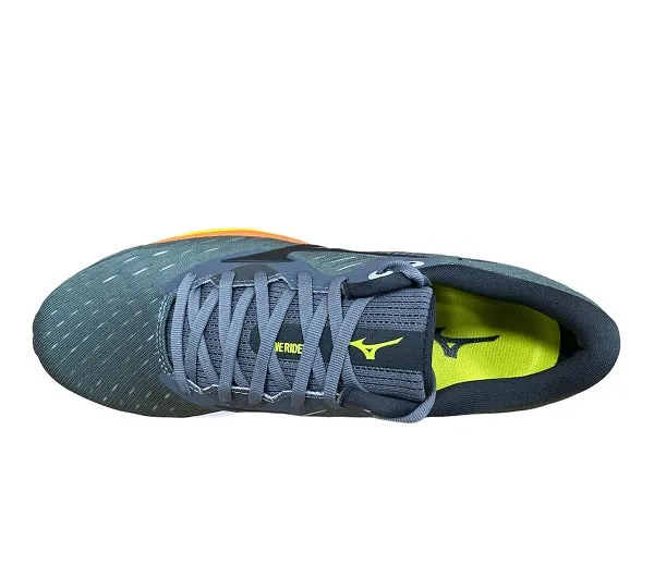Mizuno scarpa da corsa da uomo Wave Rider 24 J1GC200316 grigio coccio arancione weekend convenience Stabilizing Heel Clip