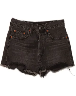 LEVI'S Womens 501 Denim Shorts W26 Small Grey Cotton Active Layer Flexible Layer Fit