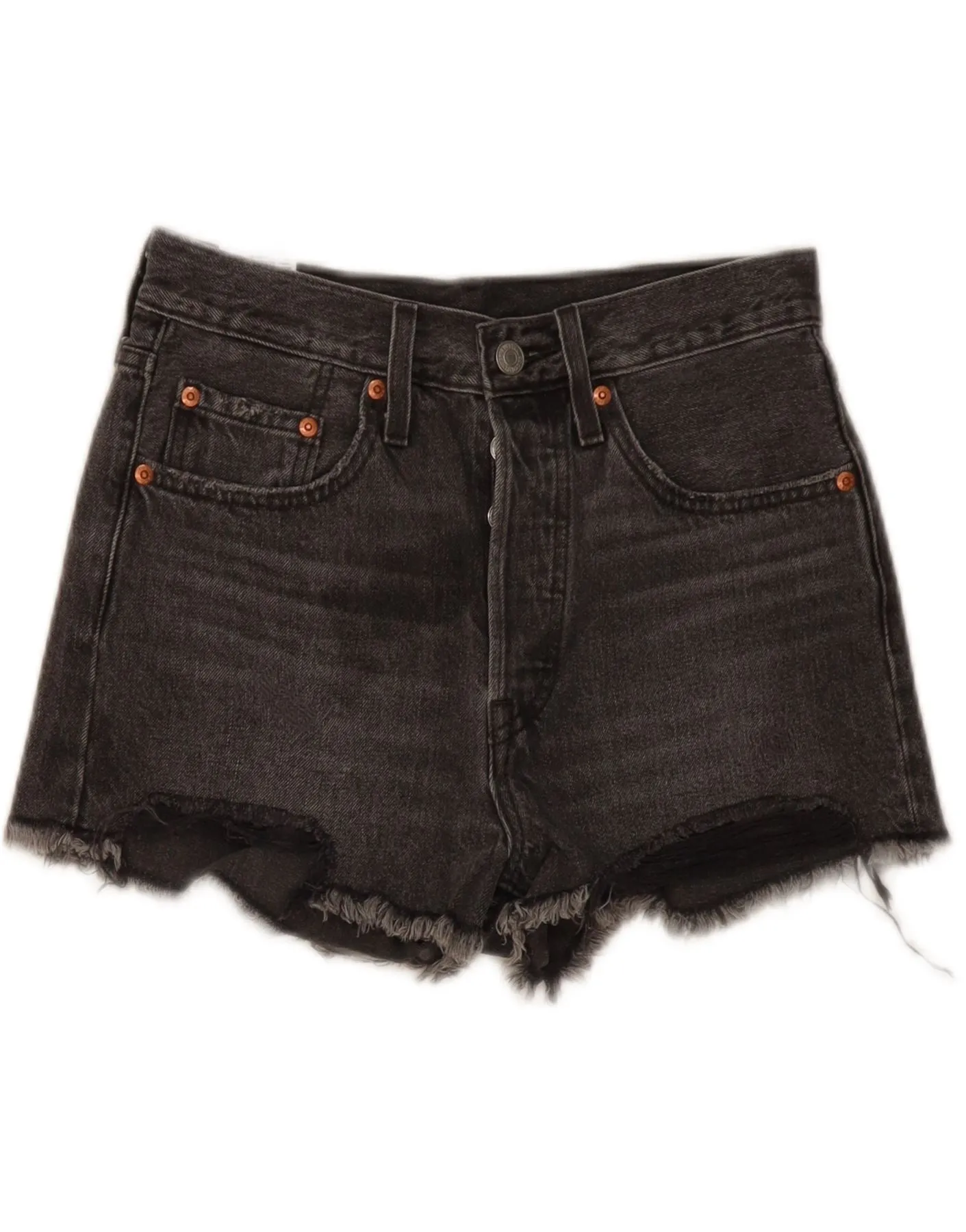 LEVI'S Womens 501 Denim Shorts W26 Small Grey Cotton Active Layer Flexible Layer Fit