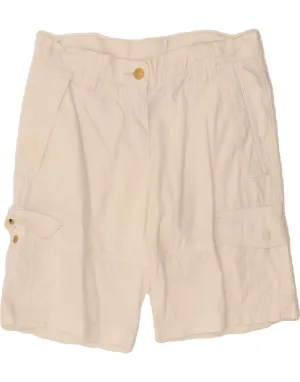 Slim Profile SLAM Womens Cargo Shorts IT 40 Small W30  White Cotton