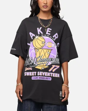 LowImpactDye Mitchell & Ness Los Angeles Lakers Champions Report "Champ Pack" T-Shirt Faded Black