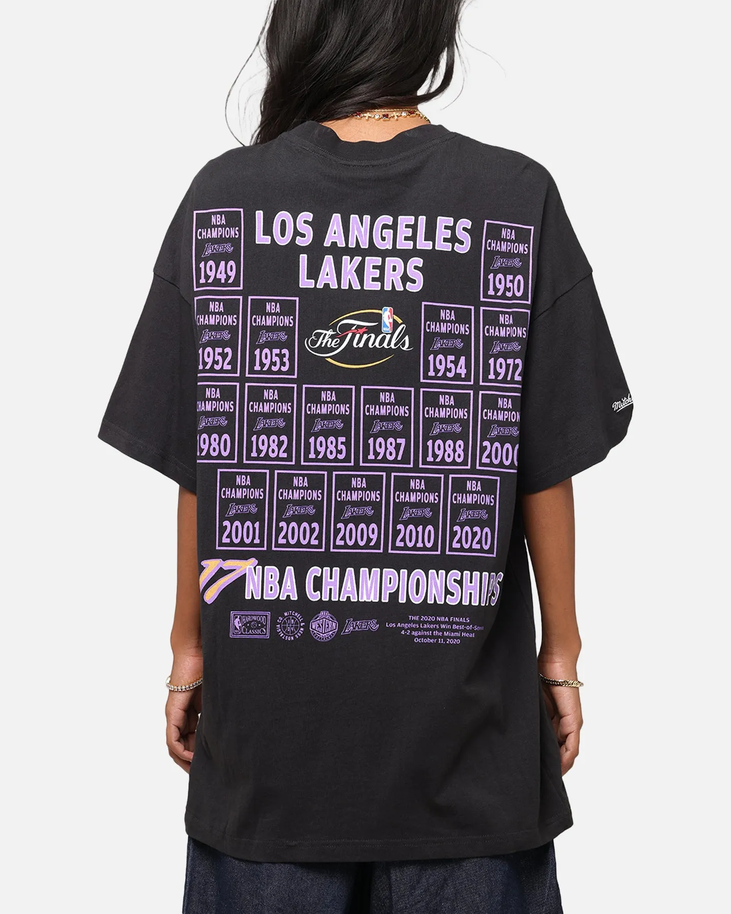 Mitchell & Ness Los Angeles Lakers Champions Report "Champ Pack" T-Shirt Faded Black Comfort Design