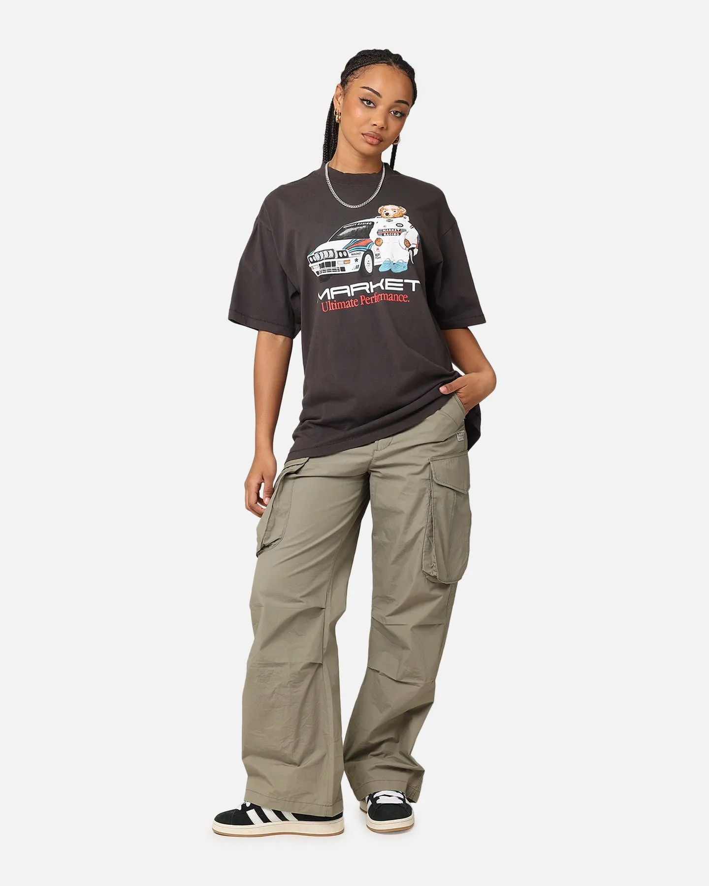 Market Ultimate Rally T-Shirt Washed Black Fashionable Layer