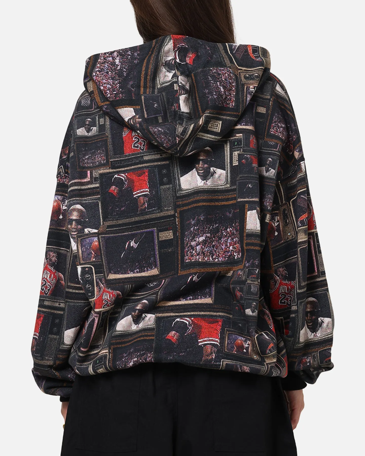 Jordan Brooklyn Fleece Printed Hoodie Black/Sail Youth
