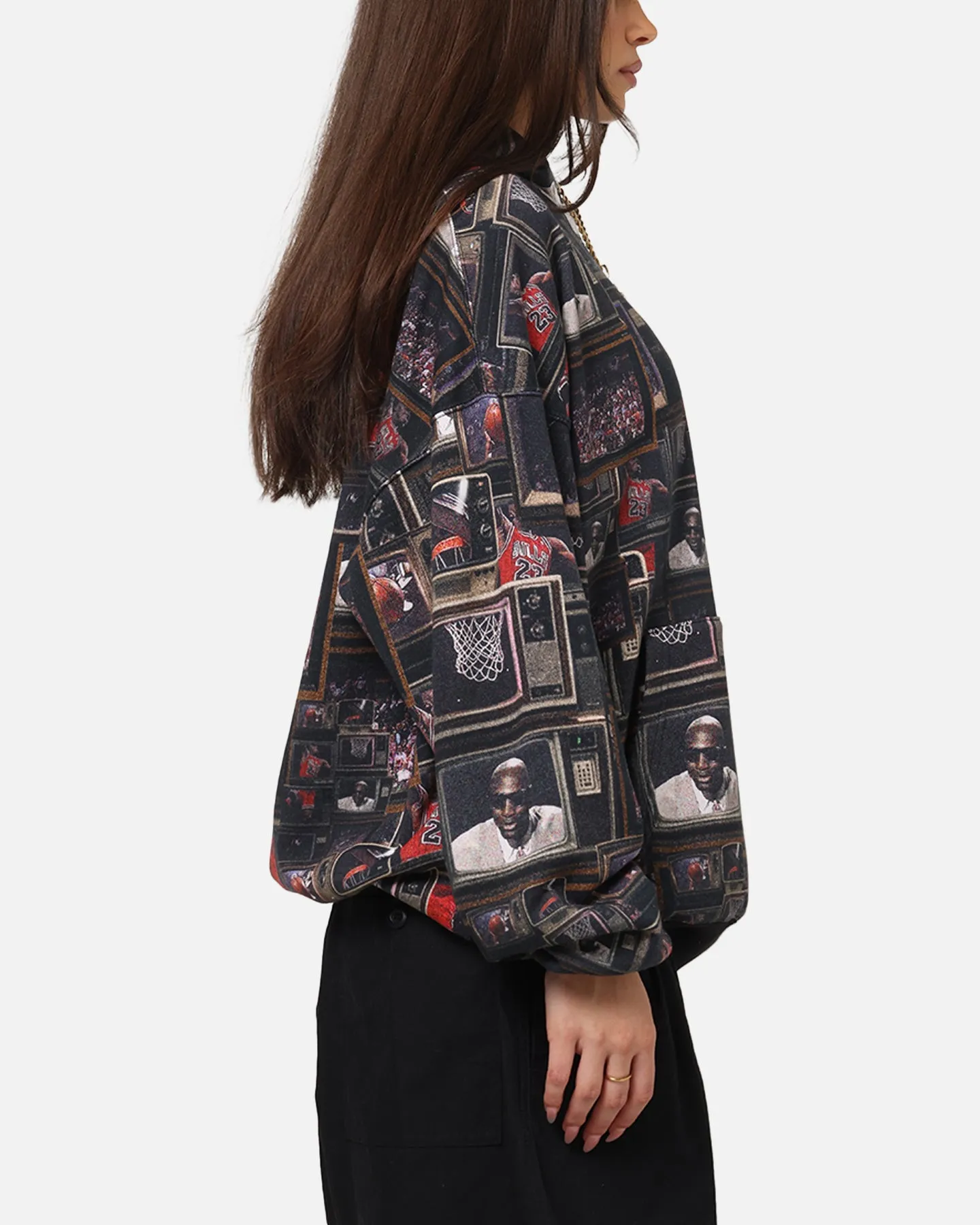 Patchwork Jordan Brooklyn Fleece Printed Hoodie Black/Sail