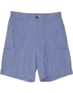 LEE Womens Relaxed Fit Mid Rise Cargo Shorts US 12 Large W30 Blue Cotton rayon fabric Retroreflective Accents