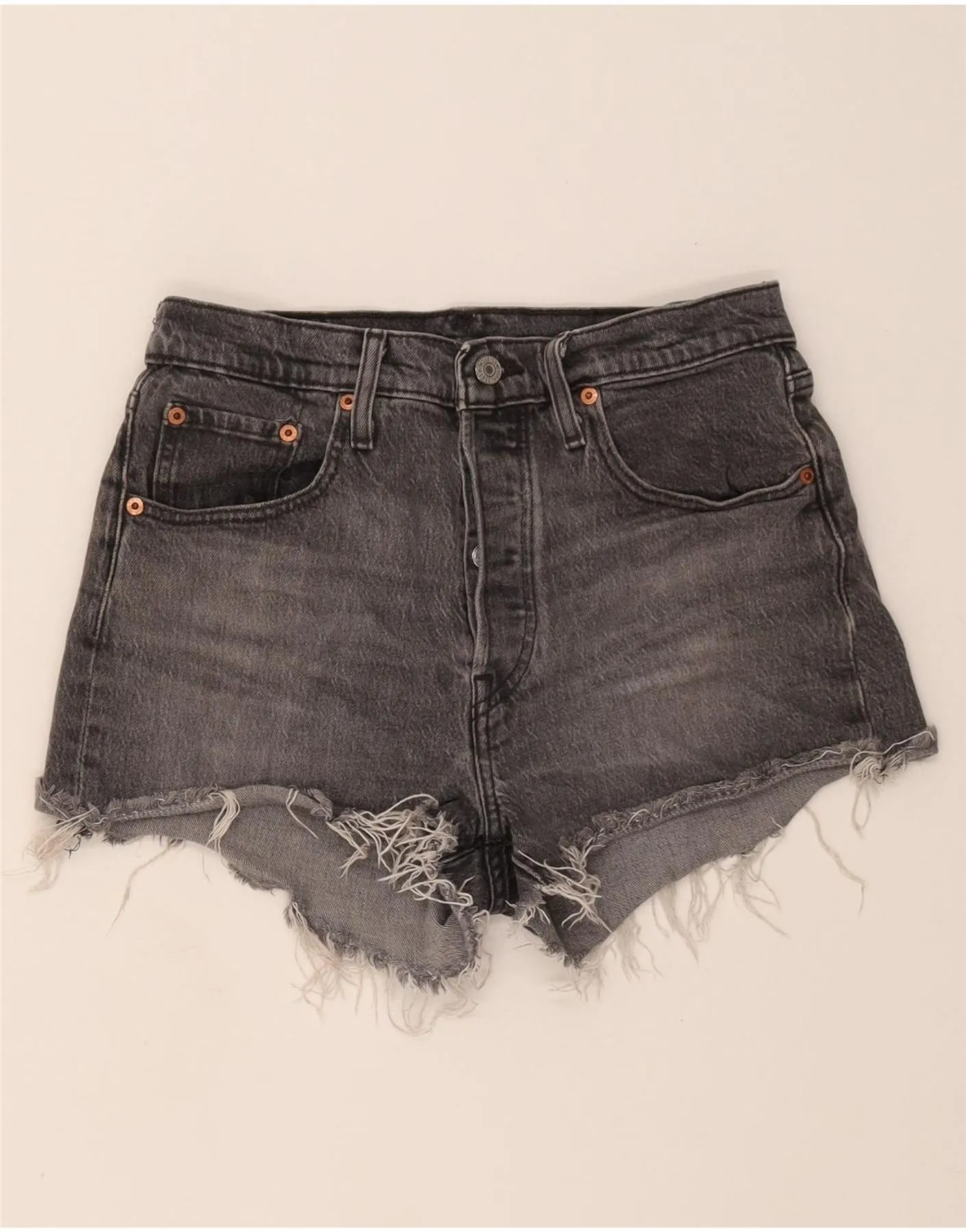 Chill Comfort Urban Style LEVI'S Womens 501 Denim Shorts W28 Medium Grey Cotton