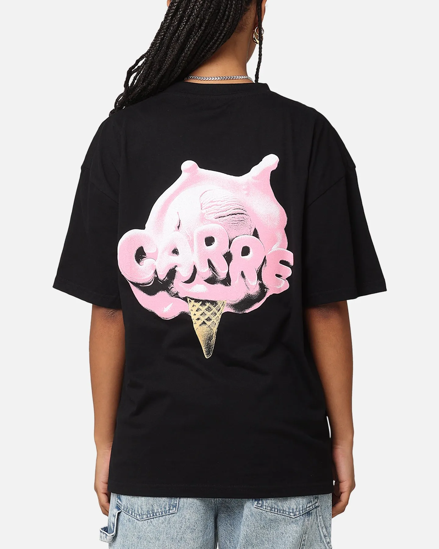 Carre Melted Drop T-Shirt Black Travel Trend