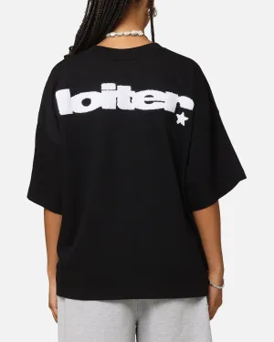 Loiter Premium Essentials Boxy T-Shirt Black Stone Wash Process