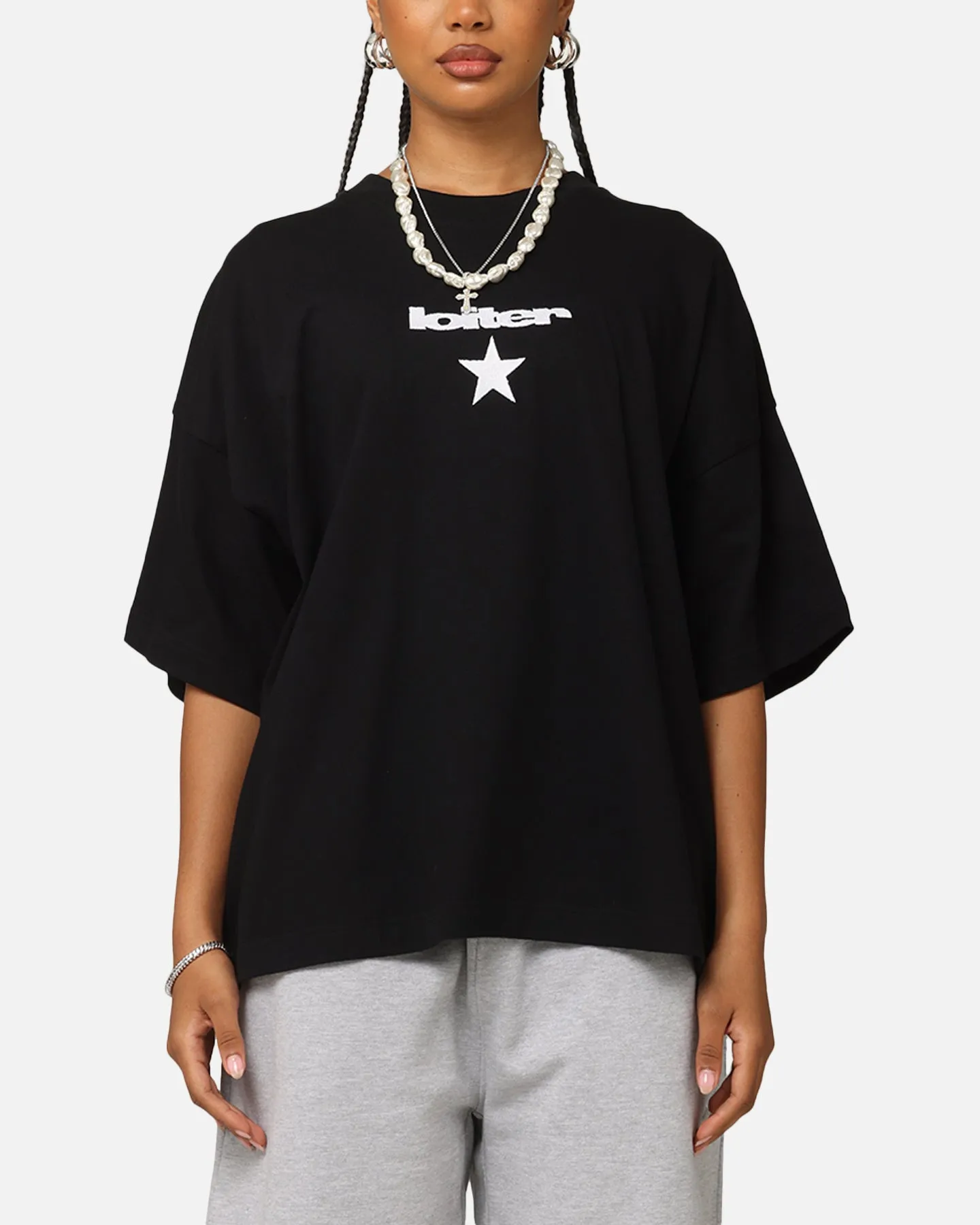 Loiter Premium Essentials Boxy T-Shirt Black Active Comfort Wear